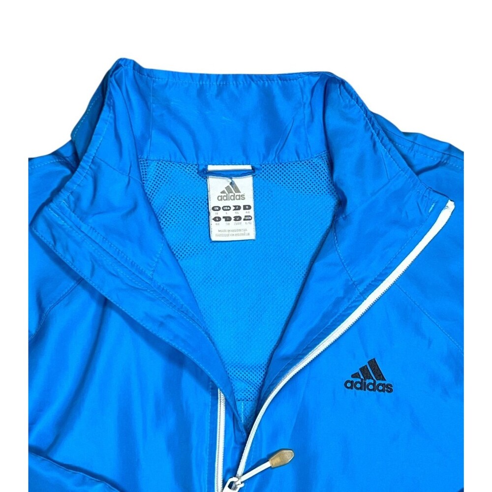 Adidas Blue Full Zip Windbreaker Jacket Menβs Large Athletic - Picture 3 of 5